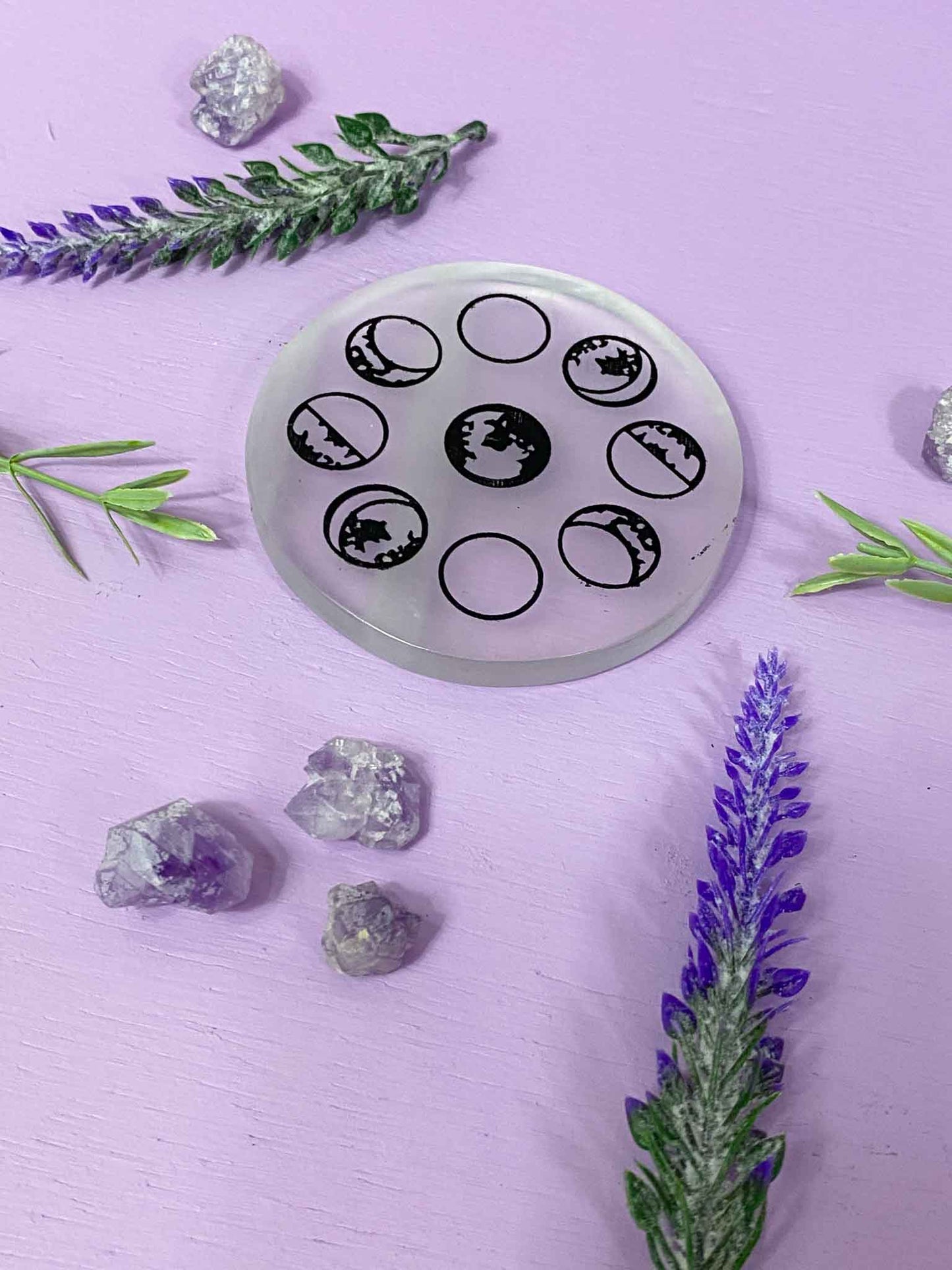 Moon Phase Selenite Plate ~ PURIFICATION & ALIGNMENT