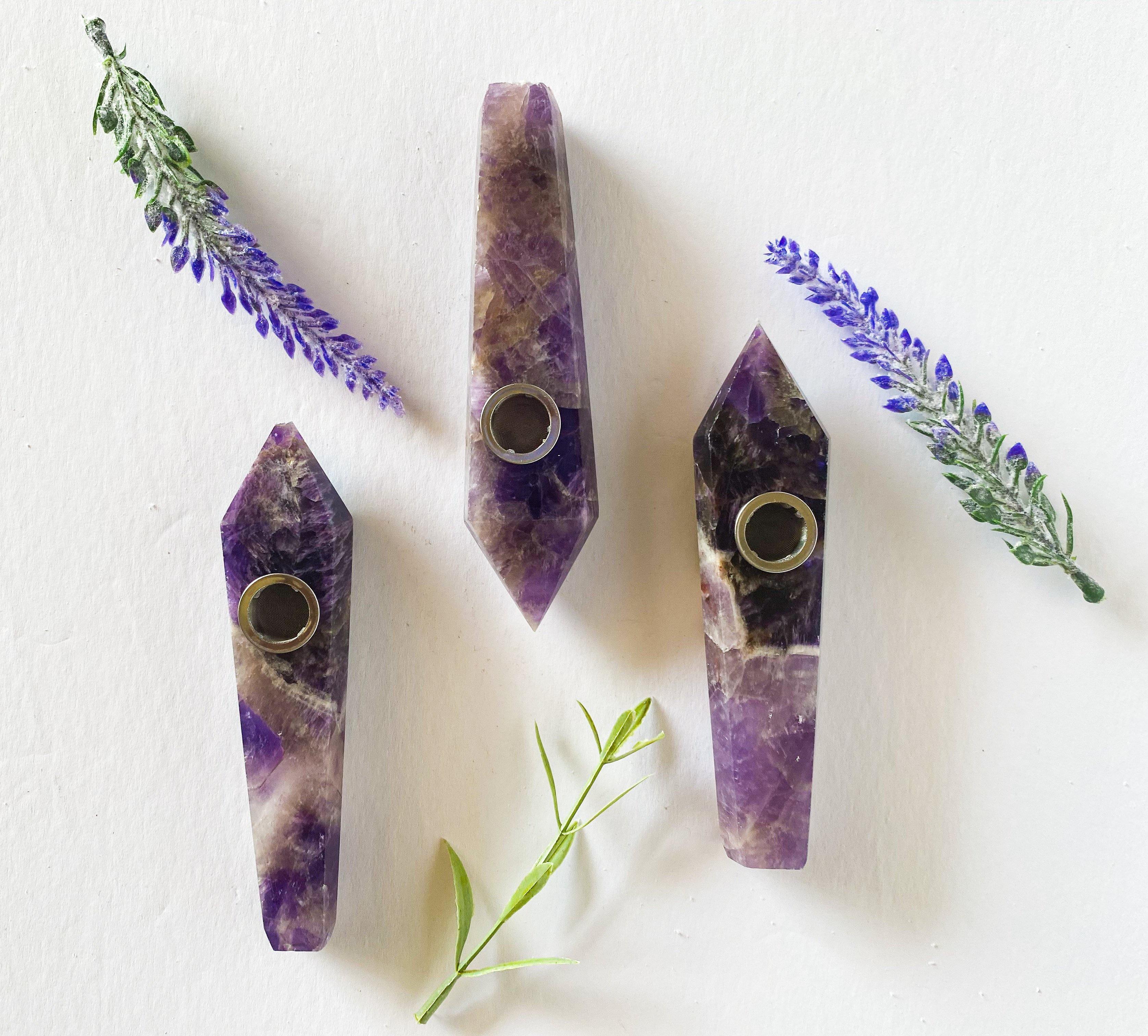 Chevron Amethyst Pipes ~ CALMING & INTUITION - Celestial 333